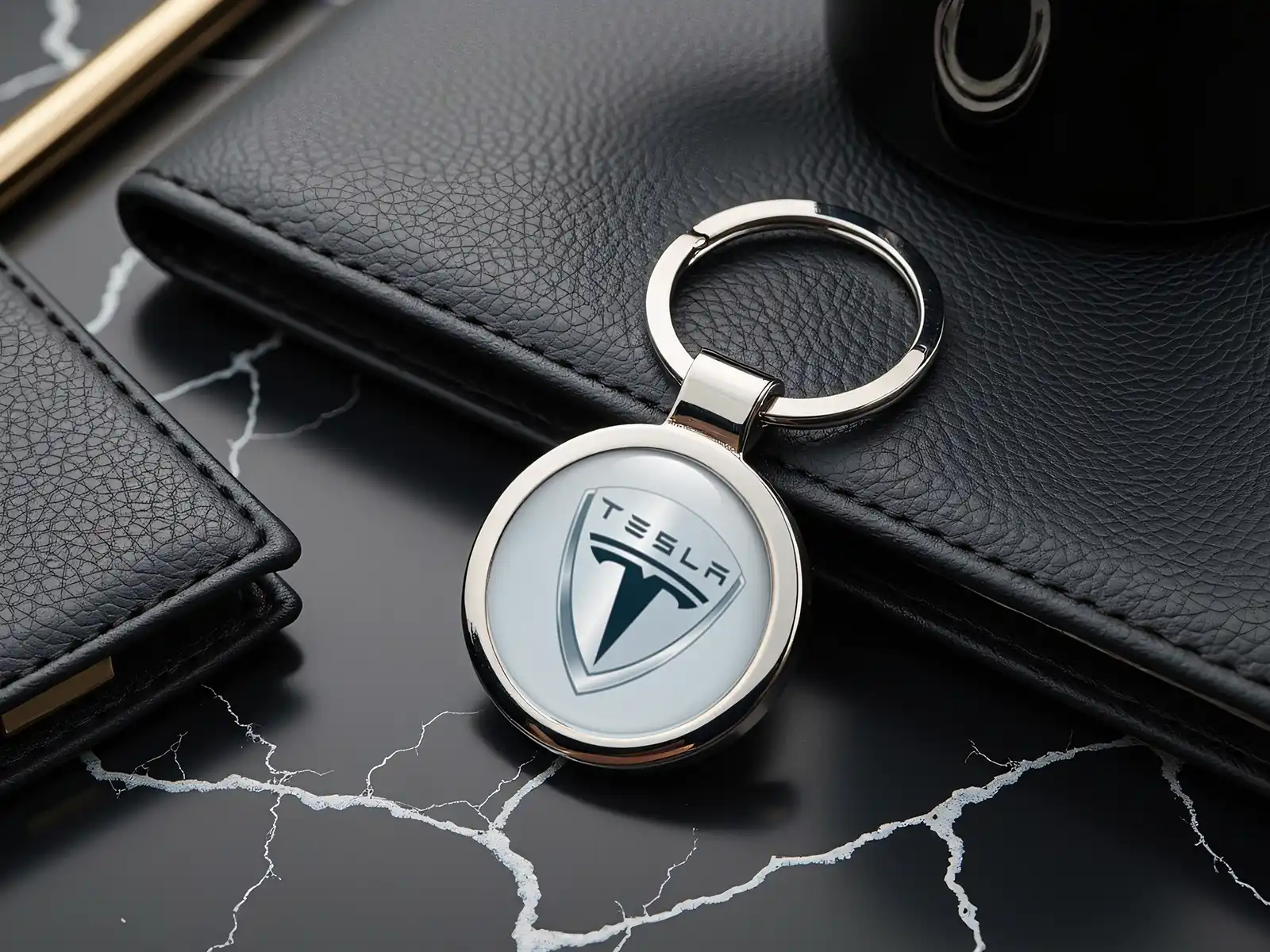 Tesla Llaveros Bonitos Aleación Brillante Estilo